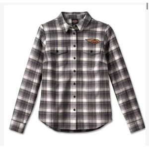 EUC! Harley-Davidson 120% Anniversary Plaid Button Down Shirt, Size Large